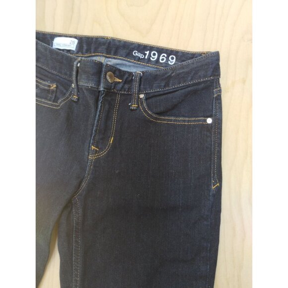Women Gap 1969 Real Straight Dark Wash Jeans Size 26 Waist 26" Inseam 26" Rise 8 - Picture 2 of 9